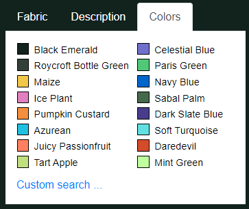 Colors Tab