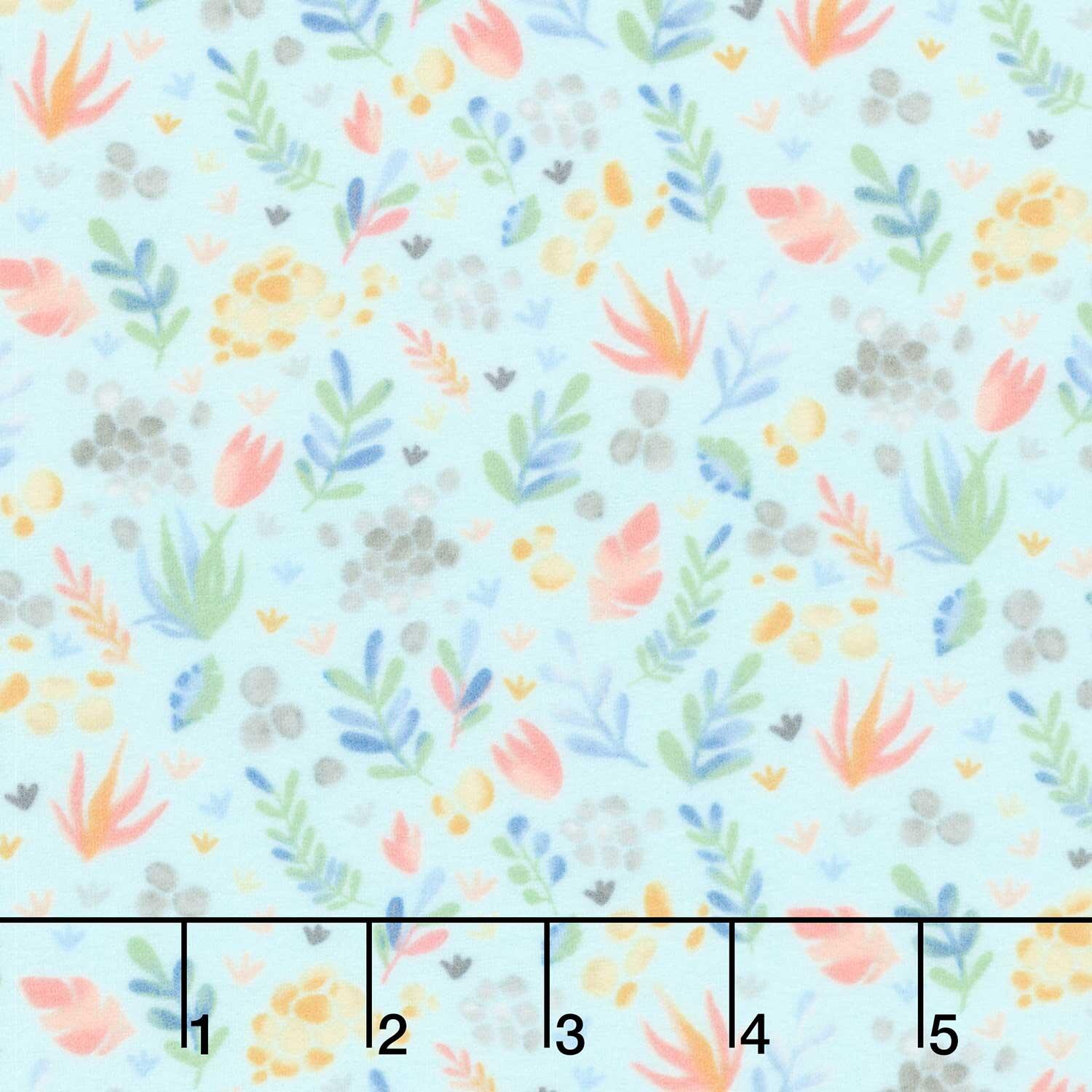 Baby Dino Comfort Flannel - Little Landscape Aqua