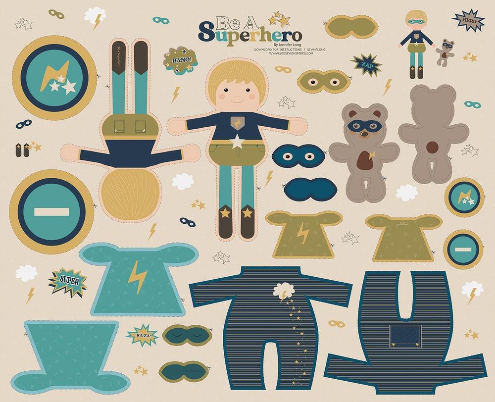 Be A Superhero Brave Doll 1 Multi Quilting Cotton Fabric Panel - Multi