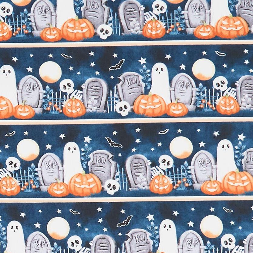 Ghosts in the Graveyard - Novelty Graveyard Stripe Glow Multi