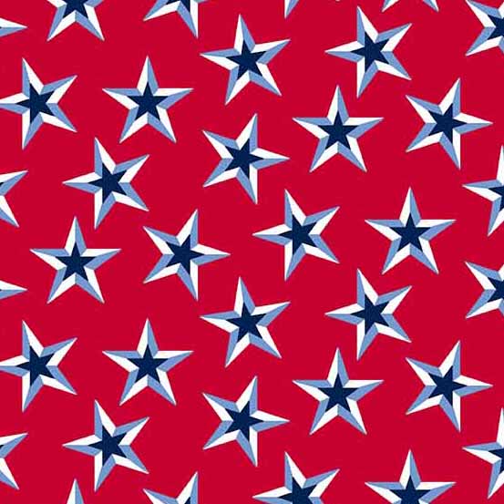 Stars and Stripes - Tossed Stars in Red