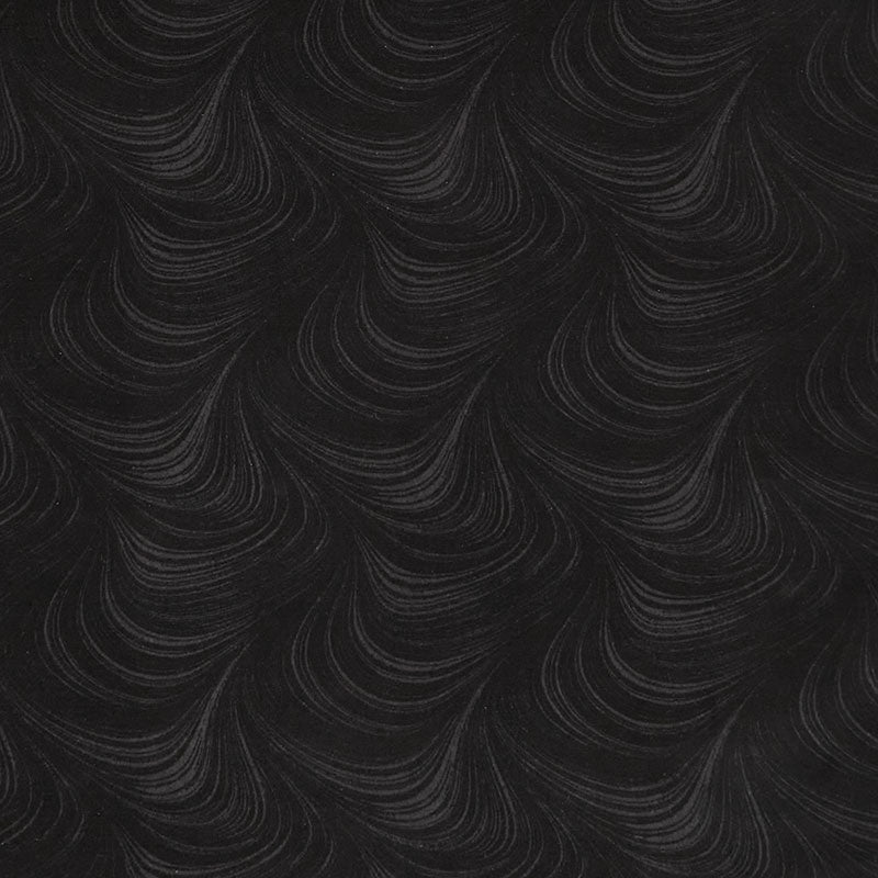 Wave Texture Flannel Wide - Black 108" Wide Backing