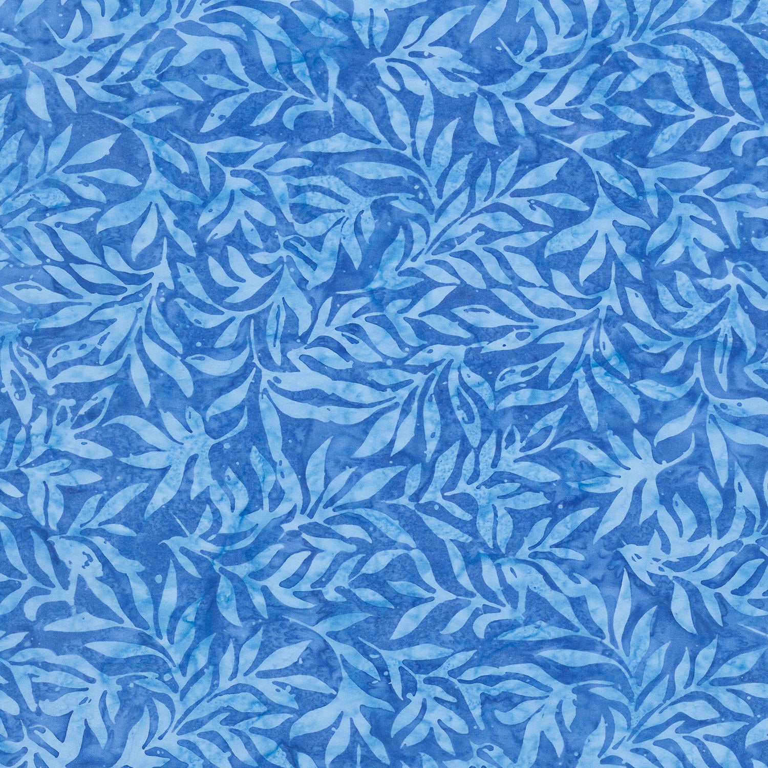 Tonga Batiks - Bluebell Soothing Leaves Cobalt