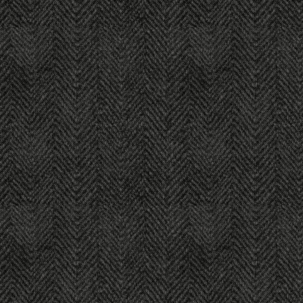 Woolies Flannel Herringbone - Grey Black