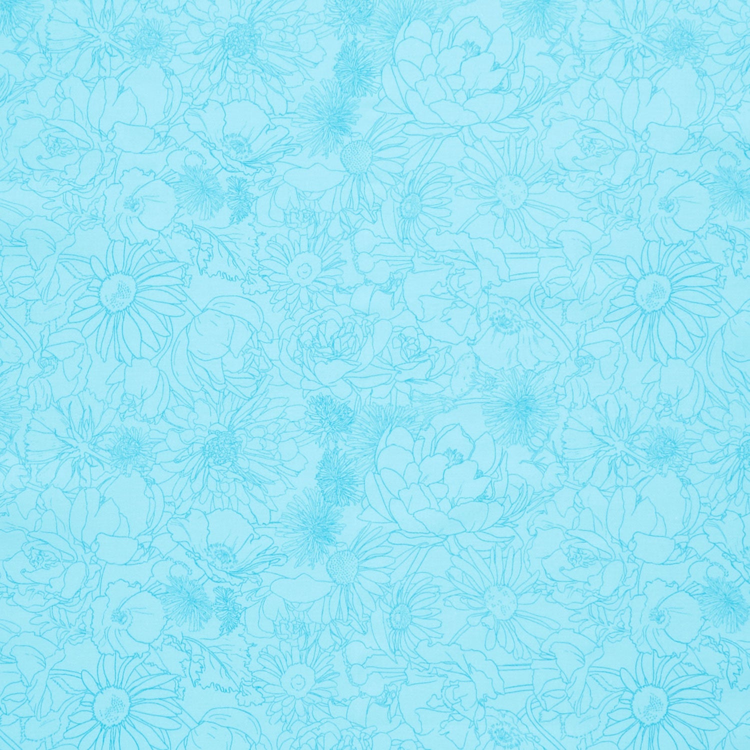 Spring Dreams - Garden Sketch Aqua