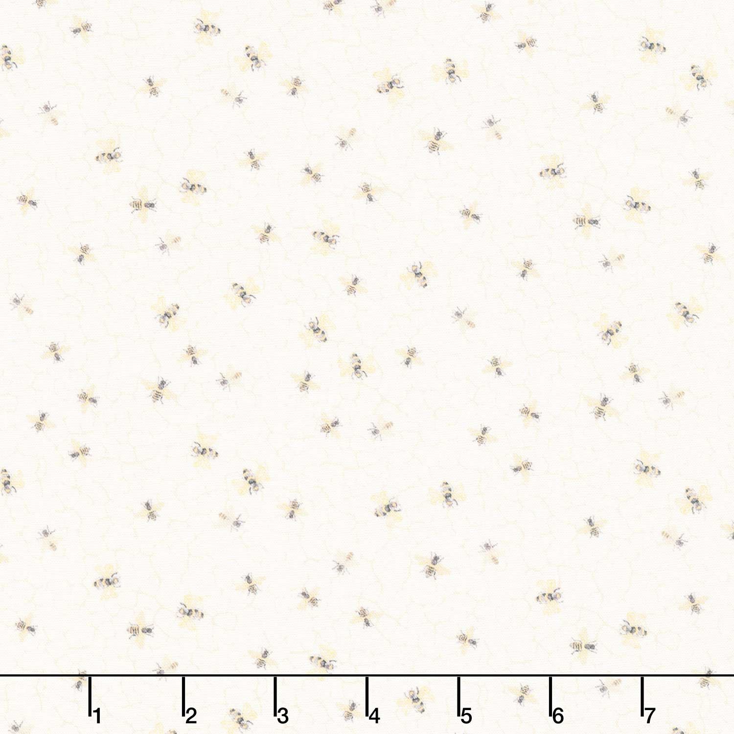 Home Sweet Home - Bees On Honeycombs Ecru