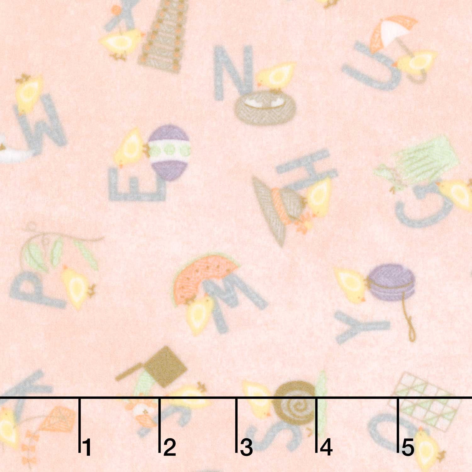 Little Chicks - Alphabet Tossed Peach Flannel