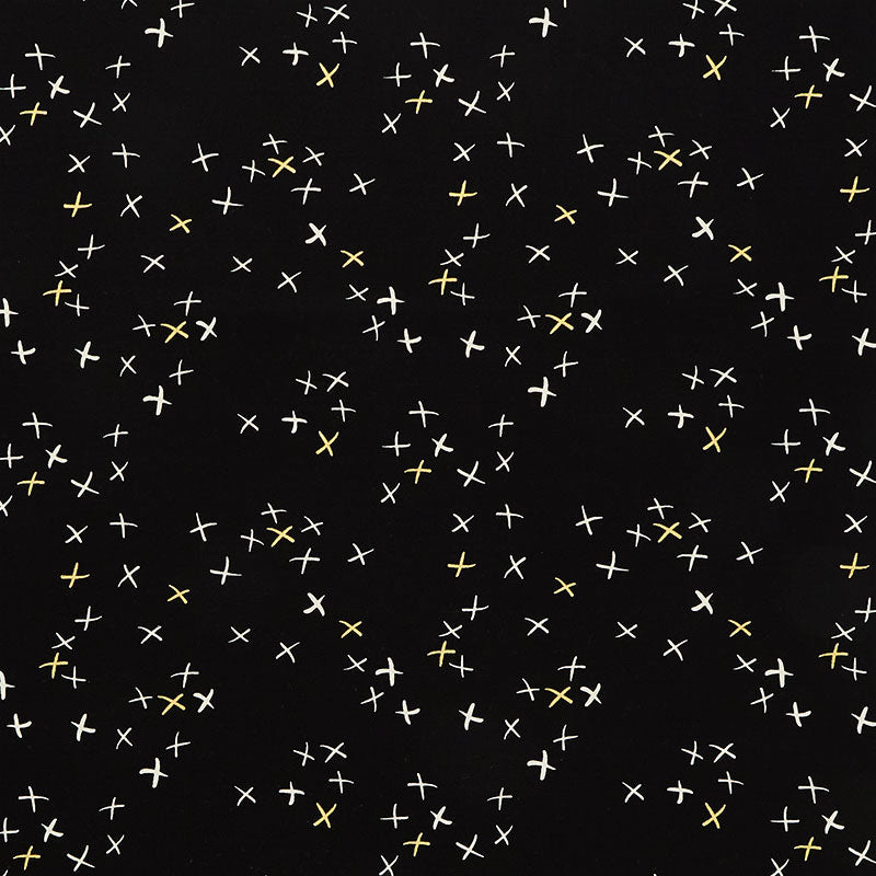 Sew Happy Canvas - Crosses Black Metallic