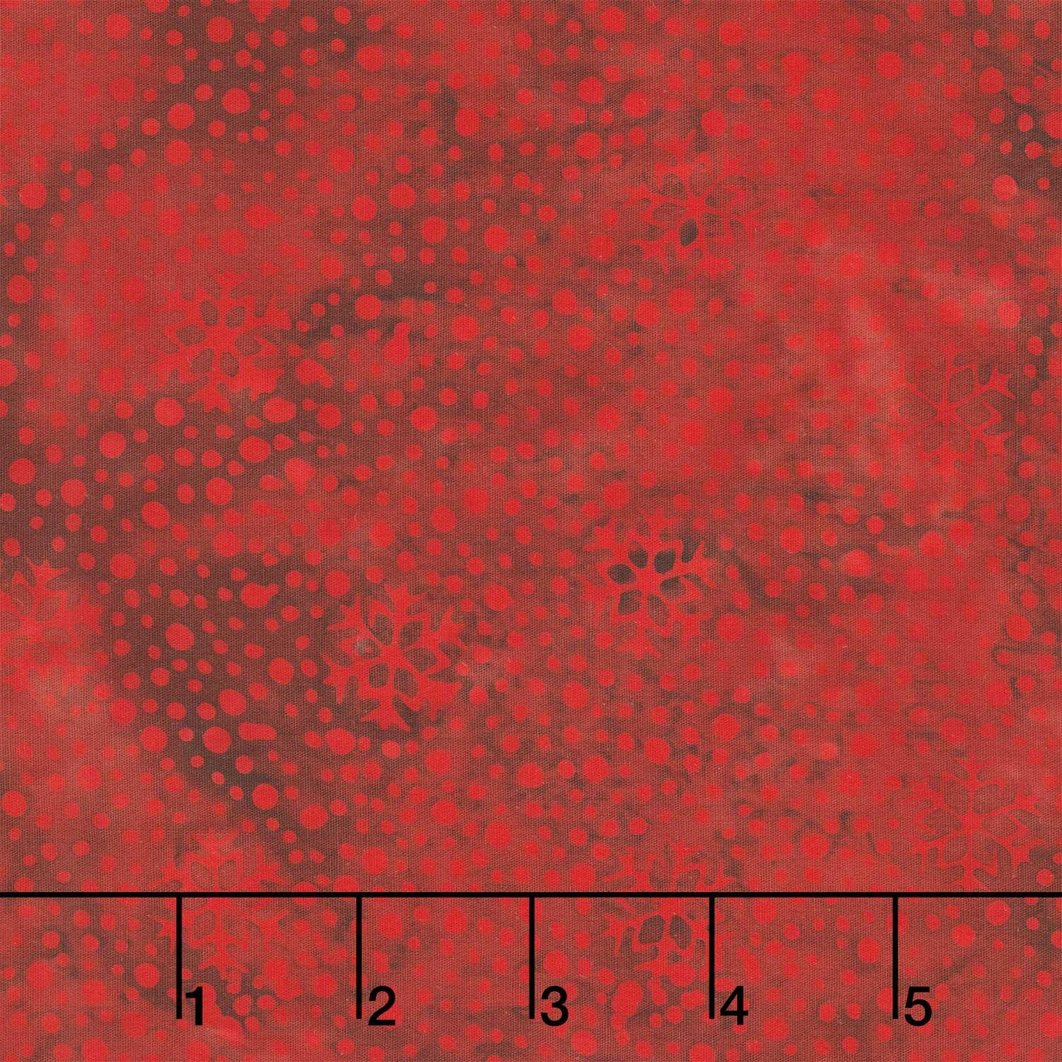 Festive Wishes Batiks - Snowflakes and Dots Red Cranberry