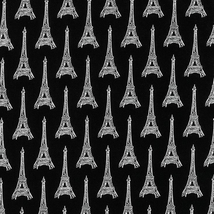 Bonjour - Eiffel Tower Repeat Black