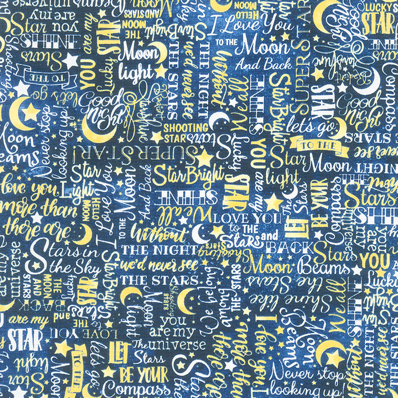 I Love You to the Moon & Back - Text Yellow