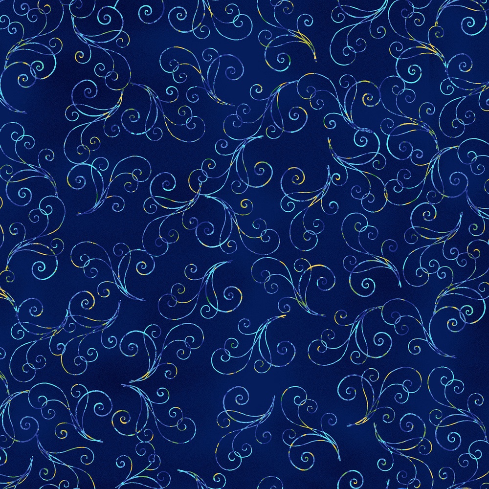 Waterlily Magic - Swirly Texture - Blue