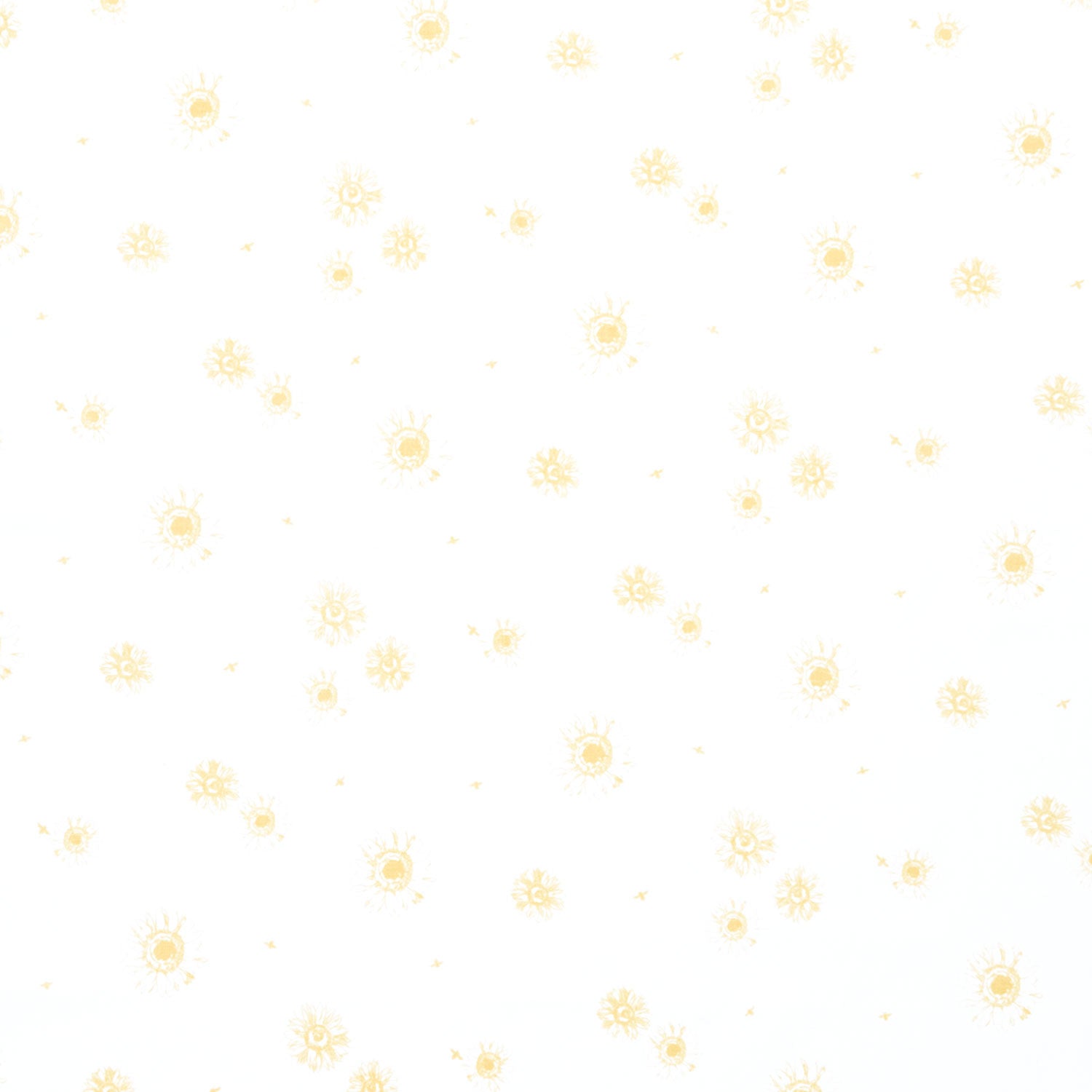 Honey Bees and Flowers Please - Tonal Sunflowers White