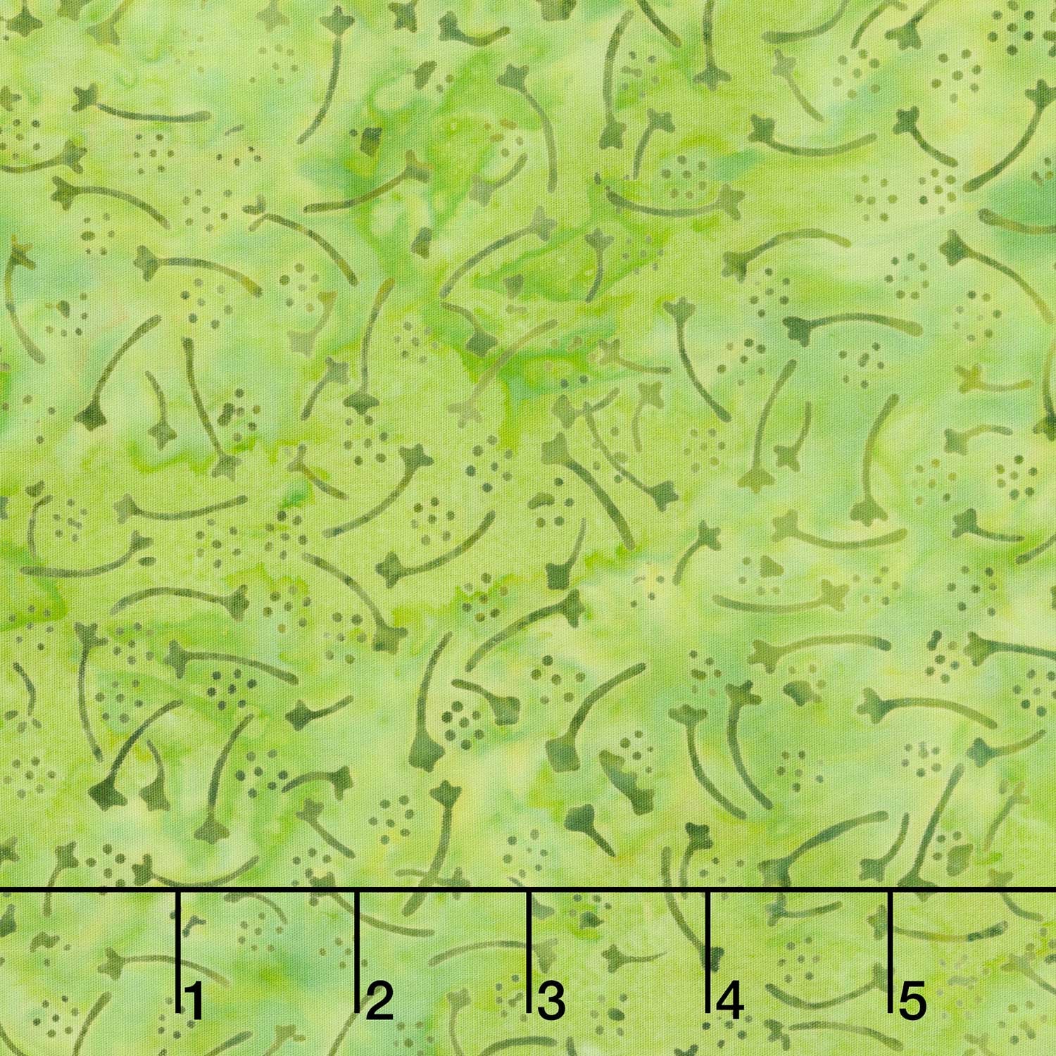 Just Dandy Batiks - Airy Vines and Dots Green