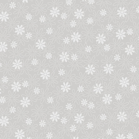 Quilting Illusions - Stencil Floral in Gray