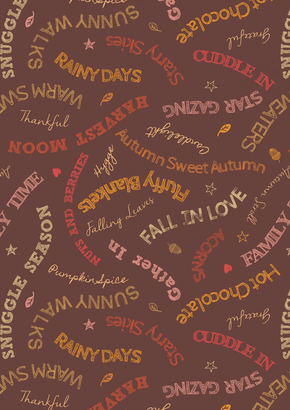 Snuggle Season - Cozy Words on Chocolate Brown