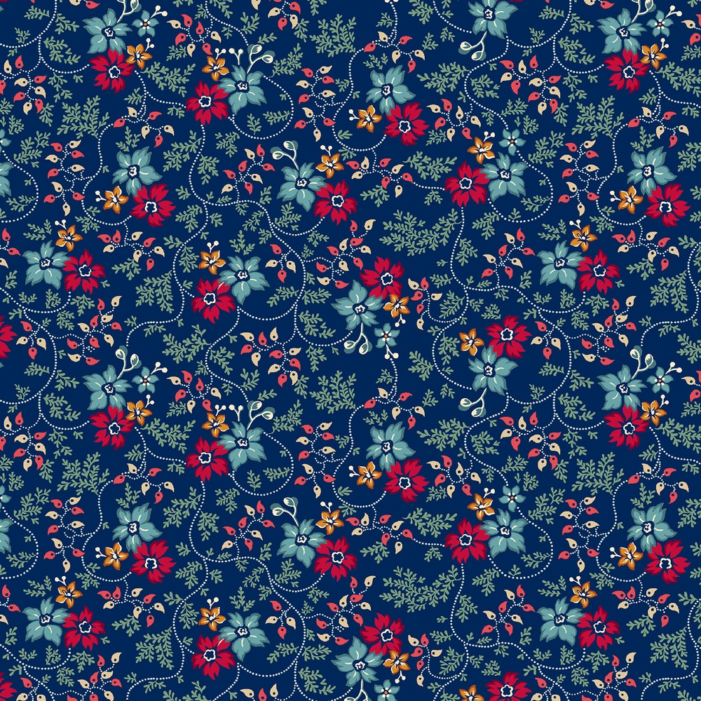 Farmhouse Delight - Heritage Floral II - Navy