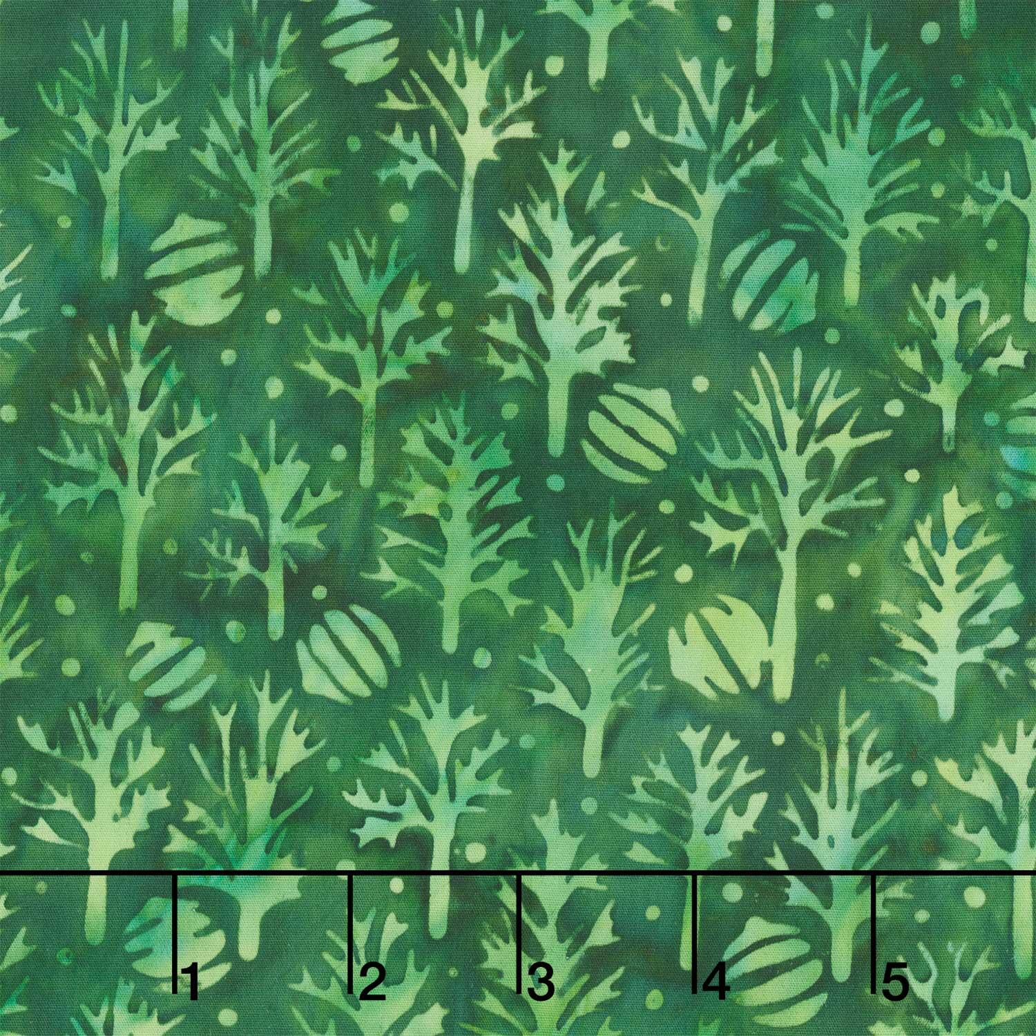 Festive Wishes Batiks - Trees and Ornaments Green Pineneedle