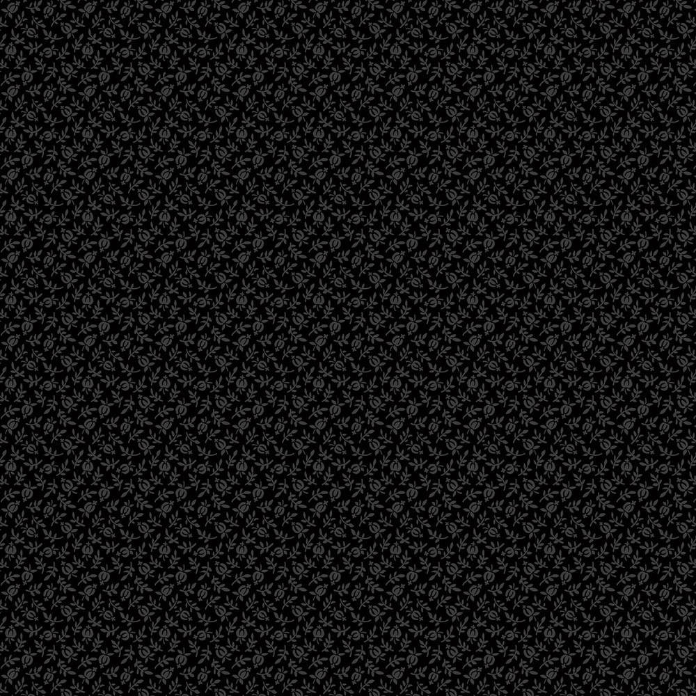 Monochrome Squash Blossom Black on Black Quilting Cotton Fabric Yardage - Black on Black