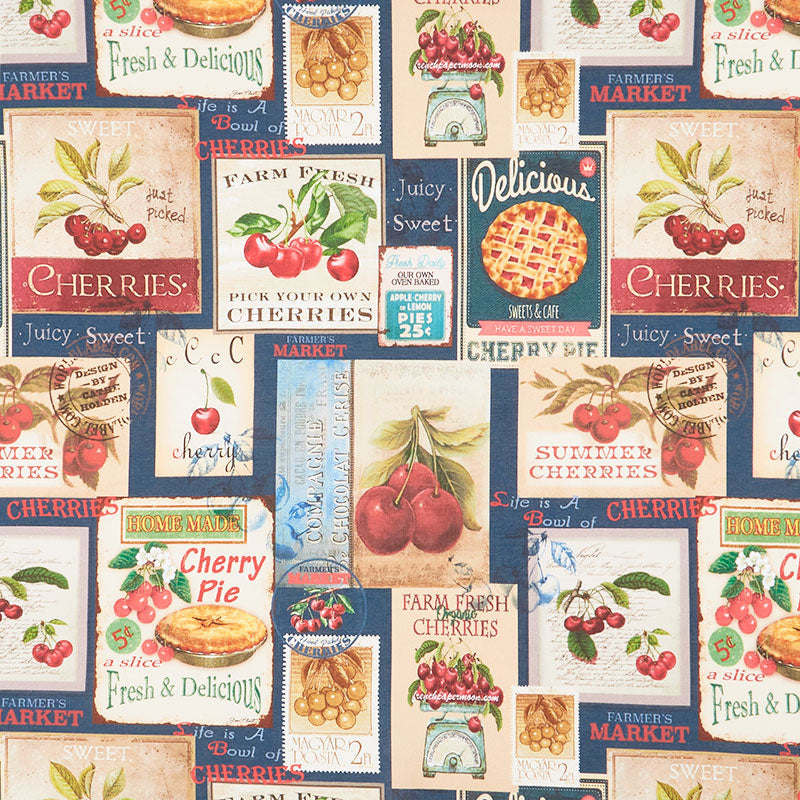 Cherry Pie - Cherry Signs and Cherry Pie Stamps Navy