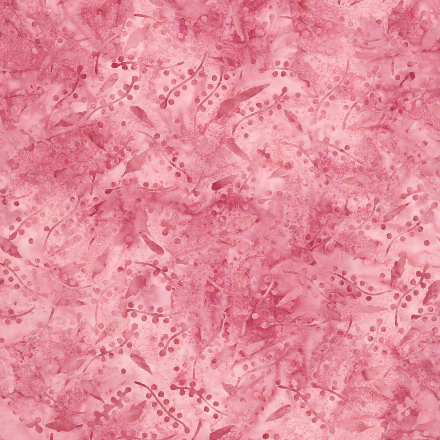 Misty Mornings Batiks - Berries and Feathers Pink Camelia