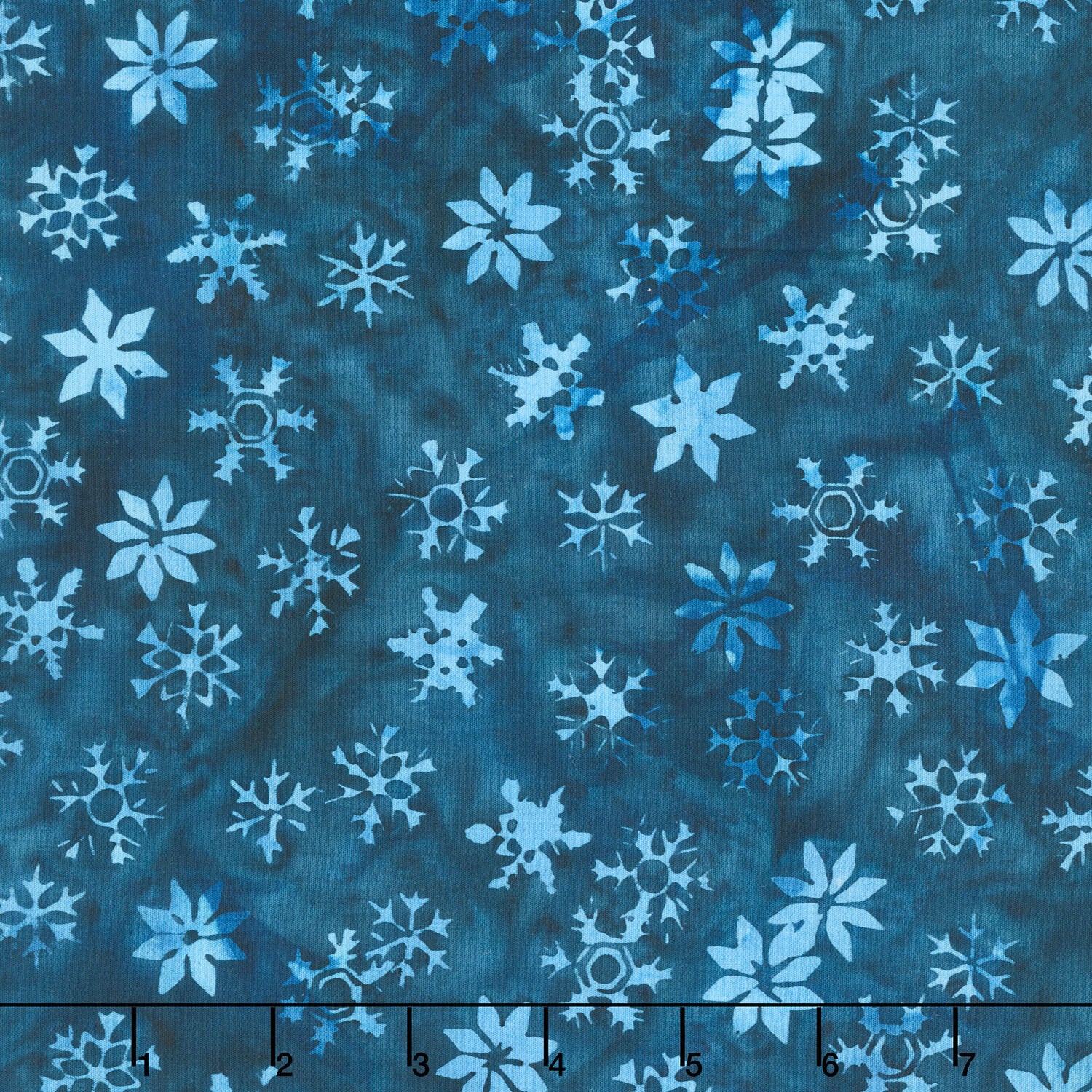 Snowfall Batiks - Snowflakes and Stars Blue Navy