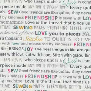 Words to Quilt by - Fat Quarter