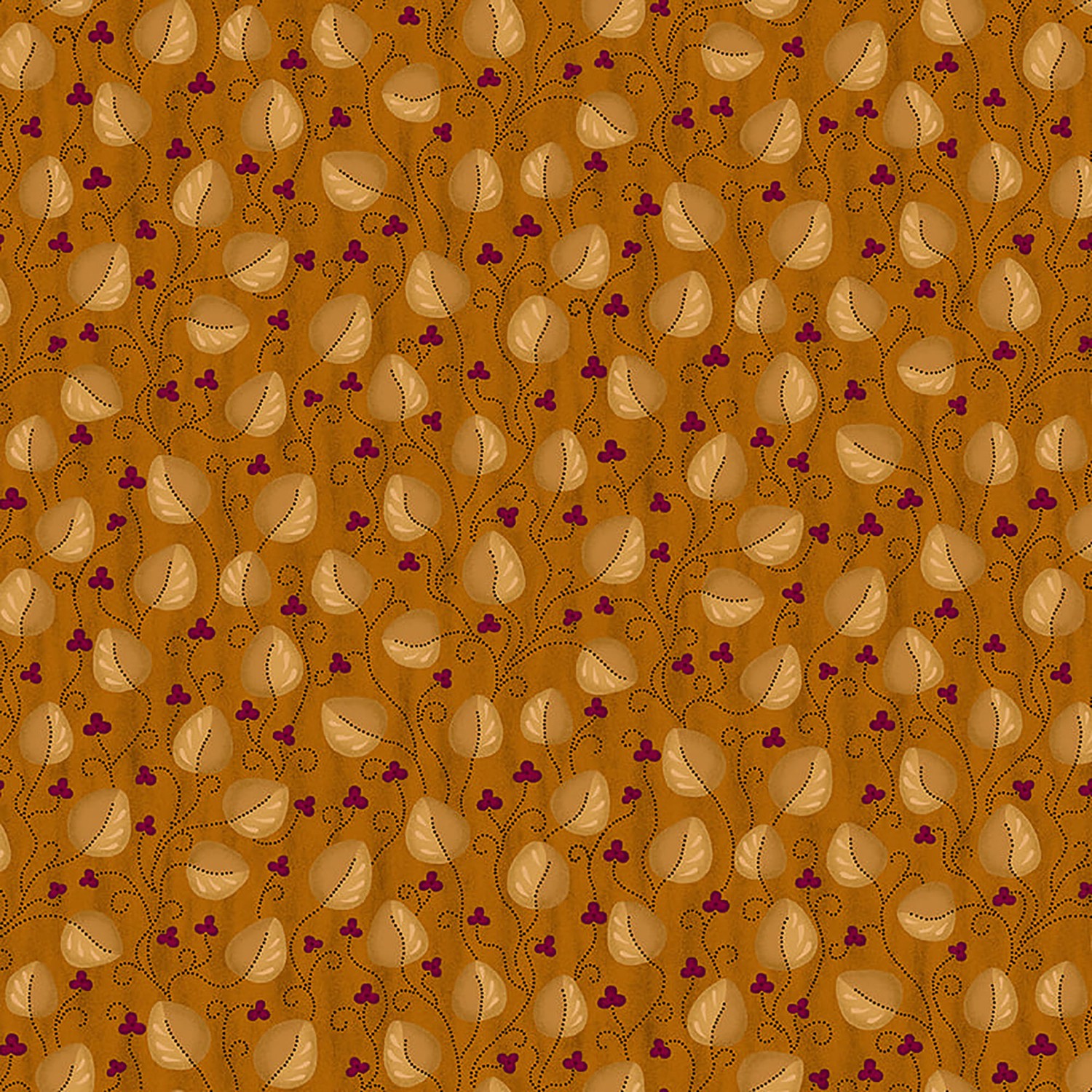 Scrap Basket Favorites - Meandering Leaves - Orange