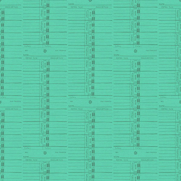 9 to 5 - Punch Timecards in Teal