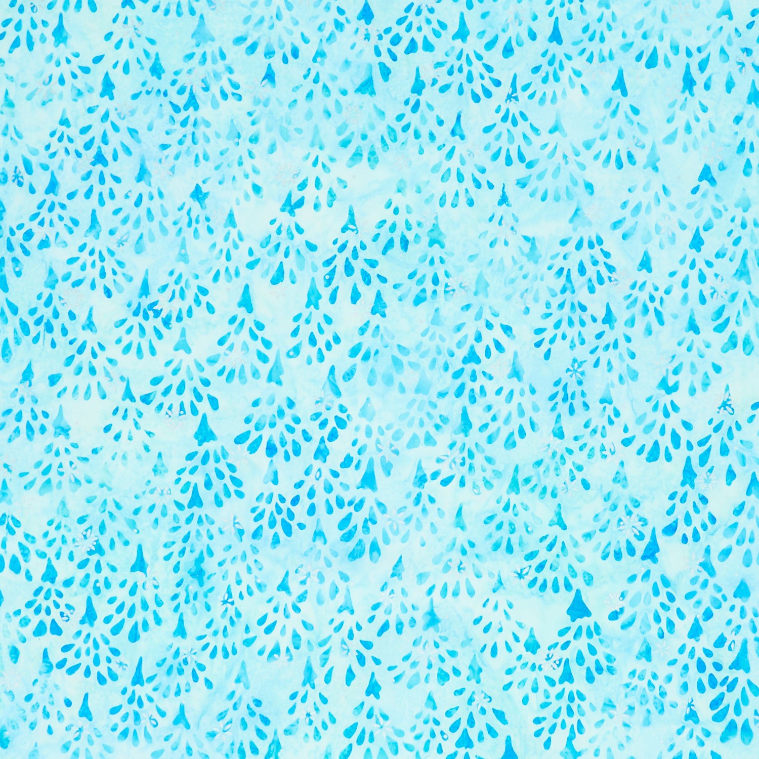 Artisan Batiks - Snowscape Trees Glacier Metallic