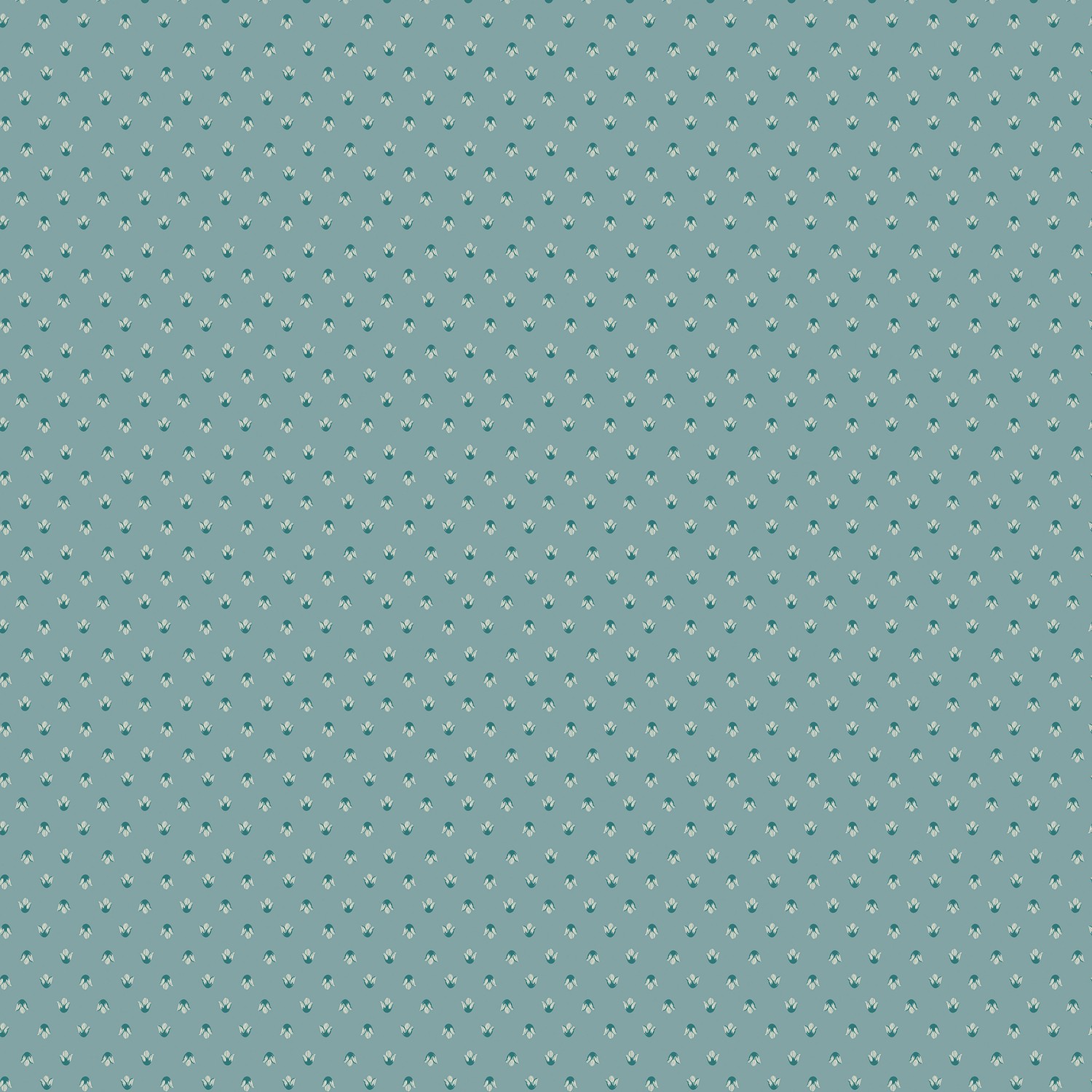 Hatfield Garden Tiny Tulips Dusty Aqua Quilting Cotton Fabric Yardage - Dusty Aqua