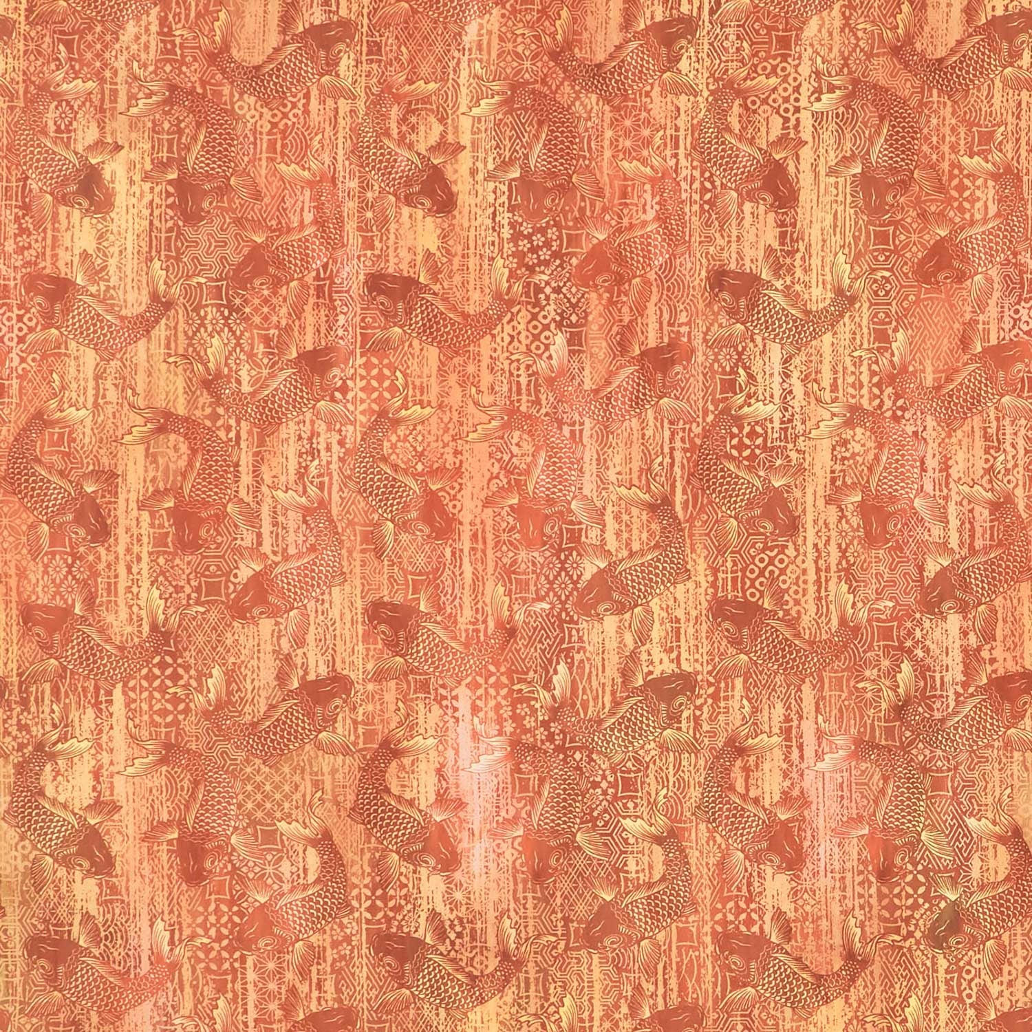 Oriental Gardens - Koi Orange Digitally Printed