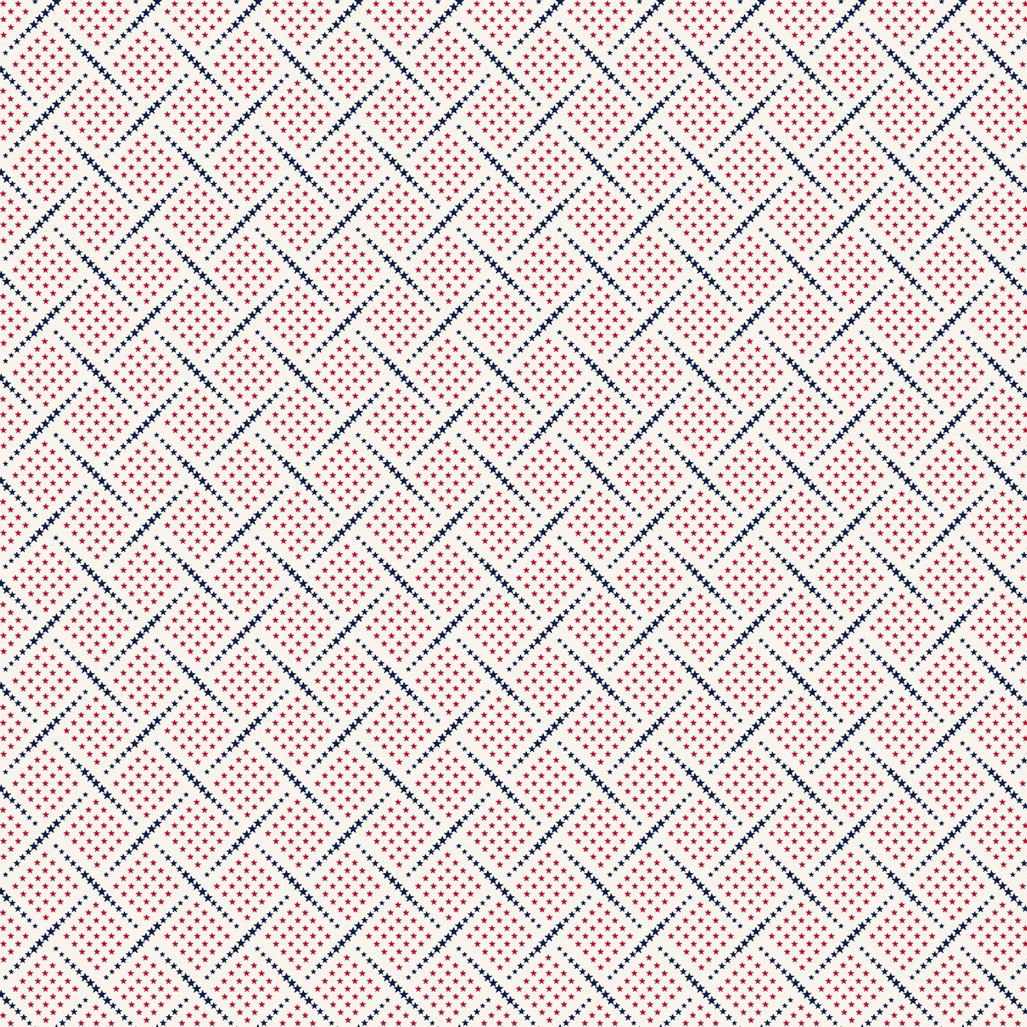 Stars and Stripes Woven Stars Cream Quilting Cotton Fabric Yardage - Cream