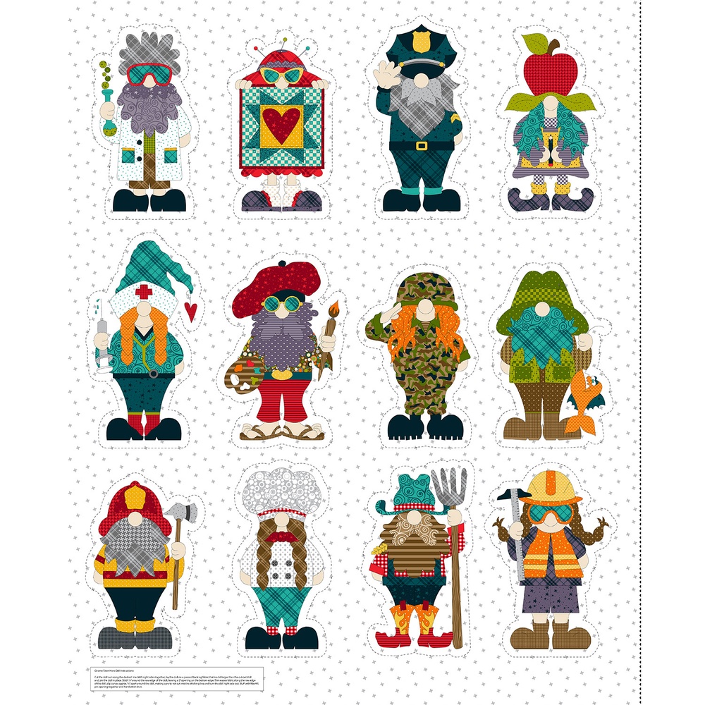 Gnome Town Heroes Dolls Panel - White