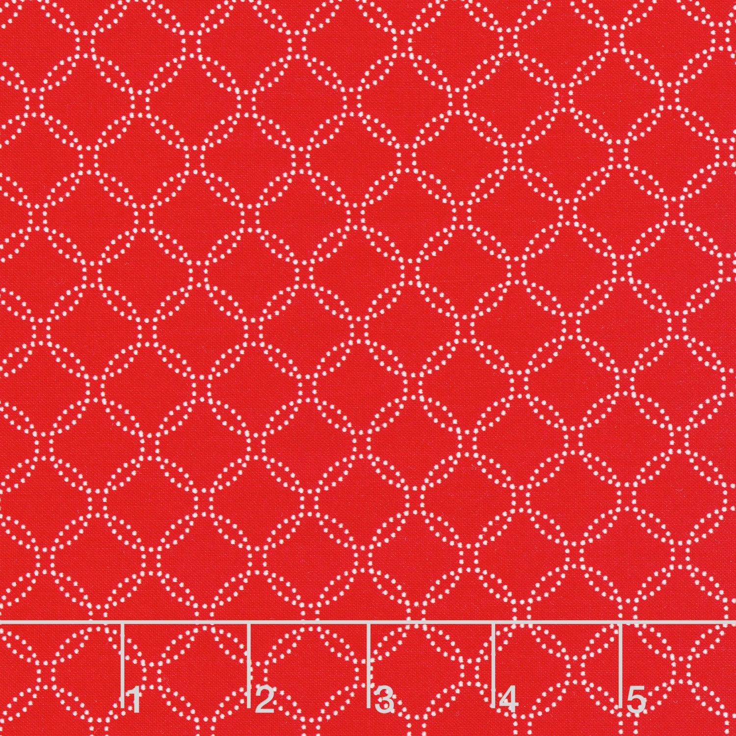 Garden Redwork - Geo Dotted Circle Red