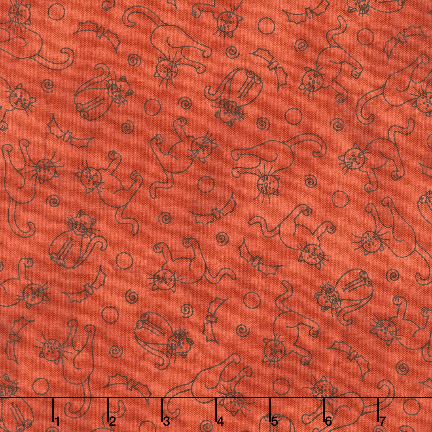 Spooky Stitches - Cats & Bats Orange