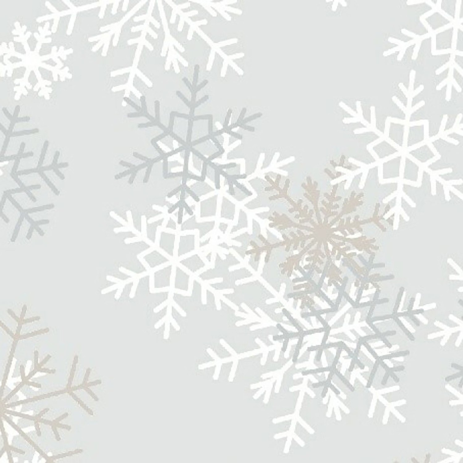 Backing Fabrics Snowflakes Lt Grey 108 in Wide Backing Fabric Yardage