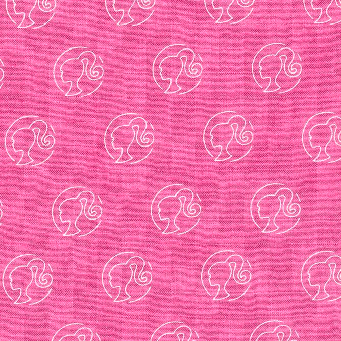  Barbie Girl Logo Toss Hot Pink Fabric by The Yard