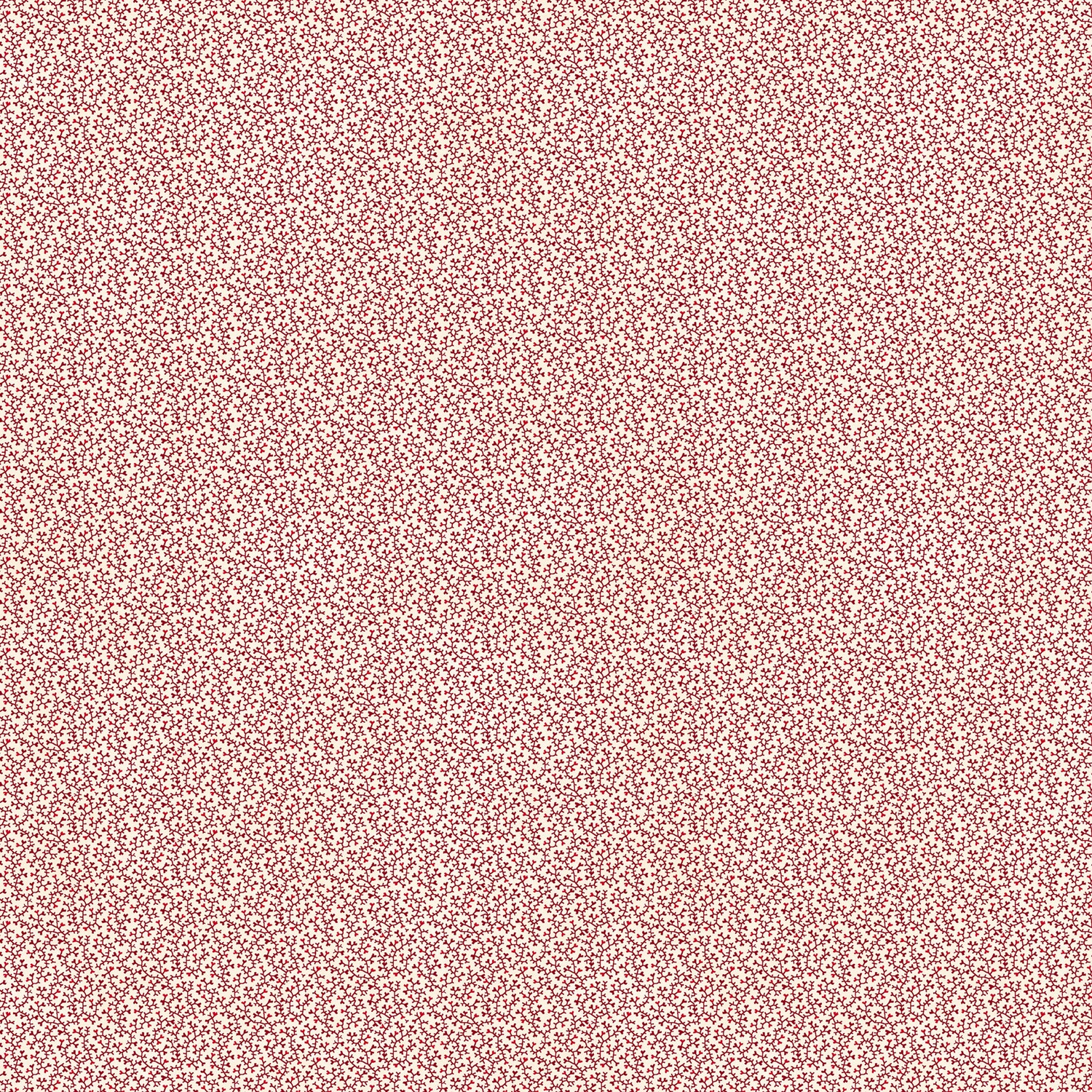 Memories in Redwork Tiny Coral Pale Cream Quilting Cotton Fabric Yardage - Pale Cream
