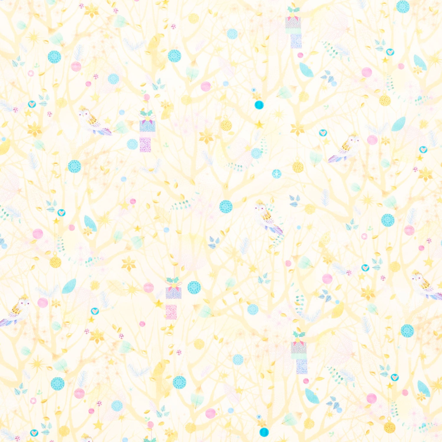 Holy Night - Trees Cream Metallic