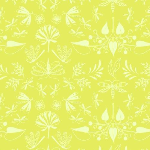 Aerial - Wingspan (Tone on Tone Floral) in Chartreuse Green