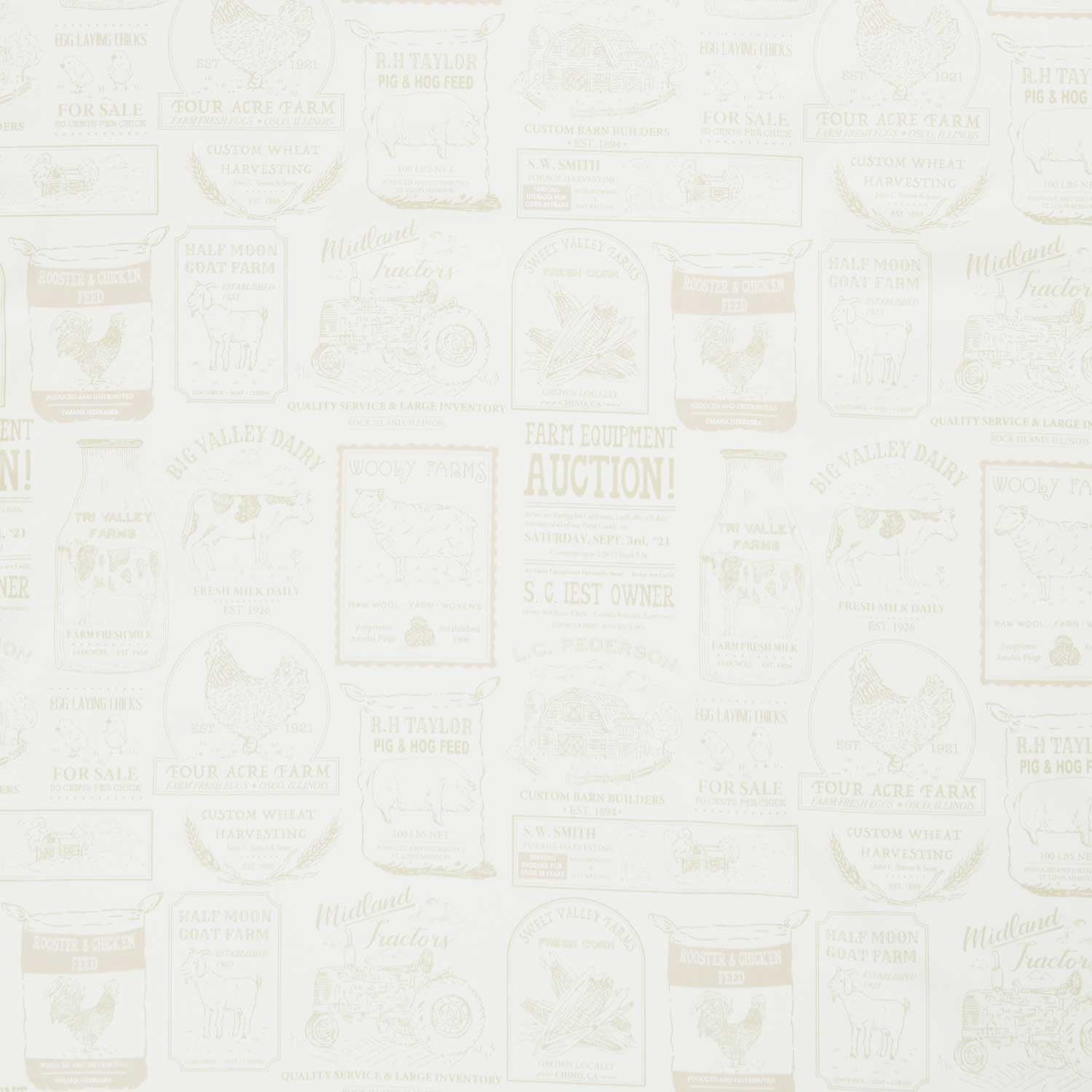Farmstead - Vintage Farm Advertisements Tonal Porcelain