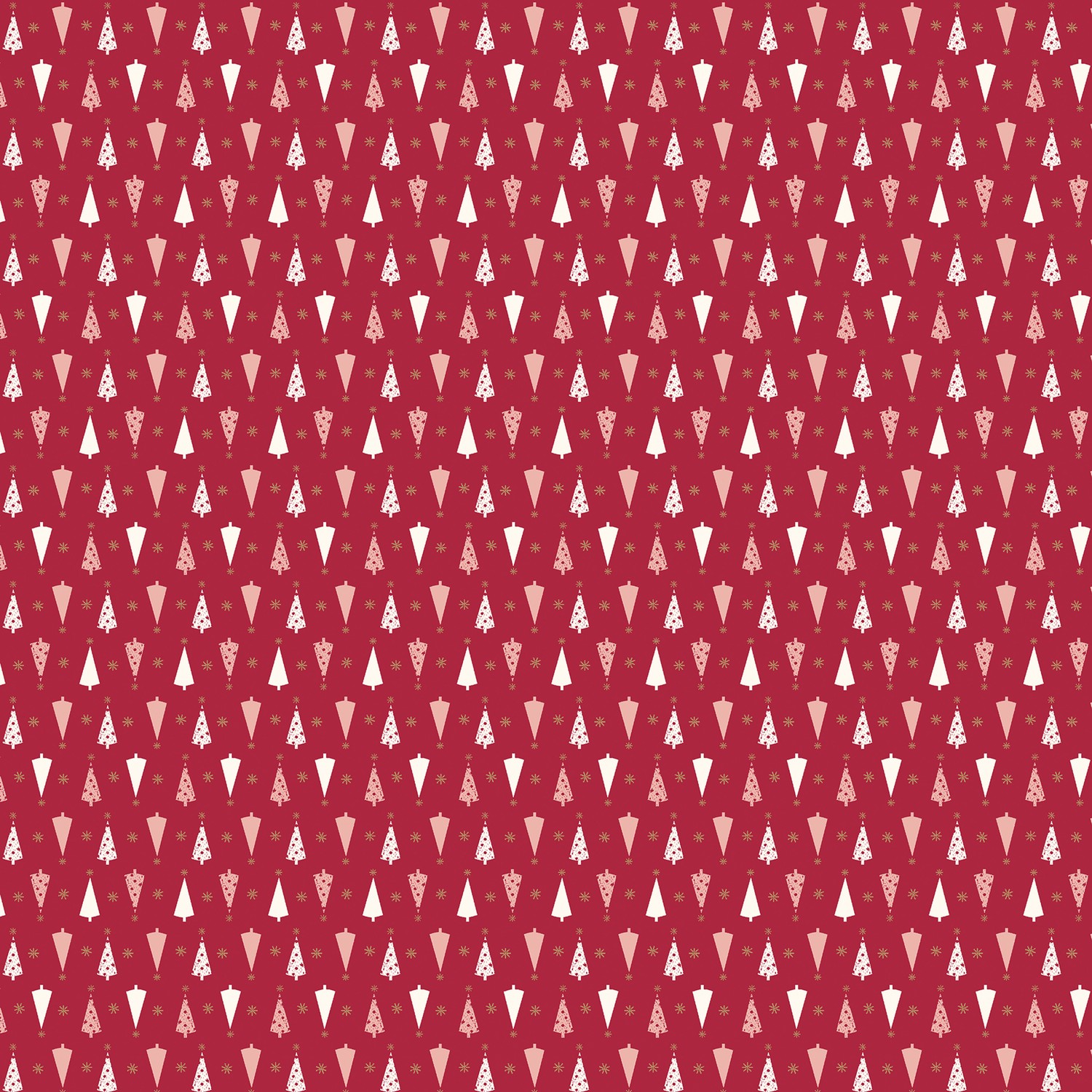 Holiday Magic Tree Topper Red Metallic Quilting Cotton Fabric Yardage - Red Metallic