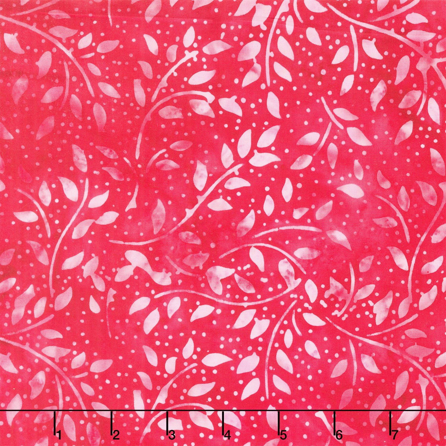 Meadow Sunshine Batiks - Small Paisley Leaves Geranium