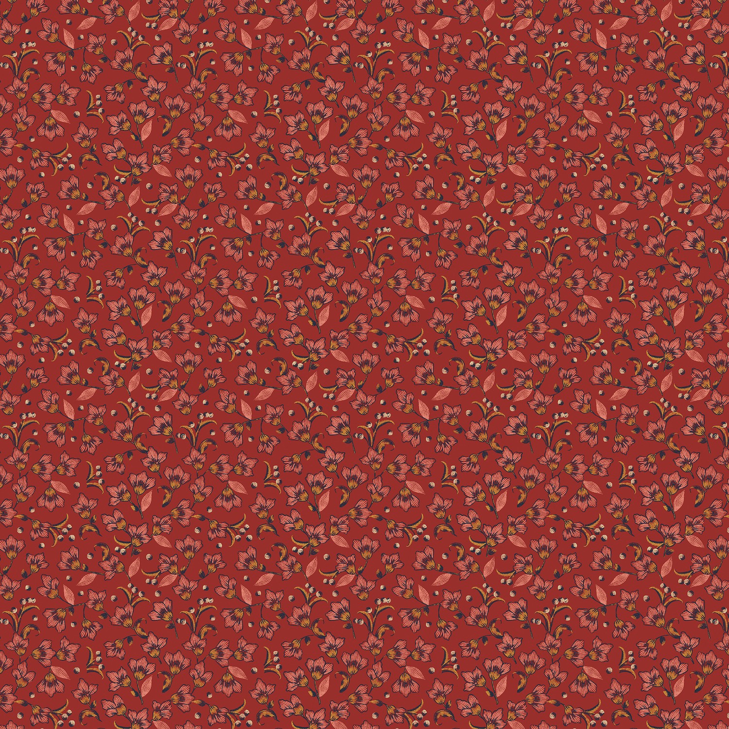 Hatfield Garden Primrose Patch Terra Cotta Quilting Cotton Fabric Yardage - Terra Cotta