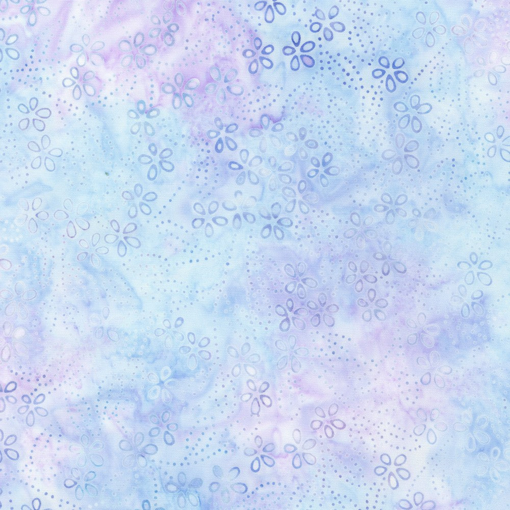 Artisan Batiks Pastel Petals - Daisy Floral in Hydrangea Blue/Purple