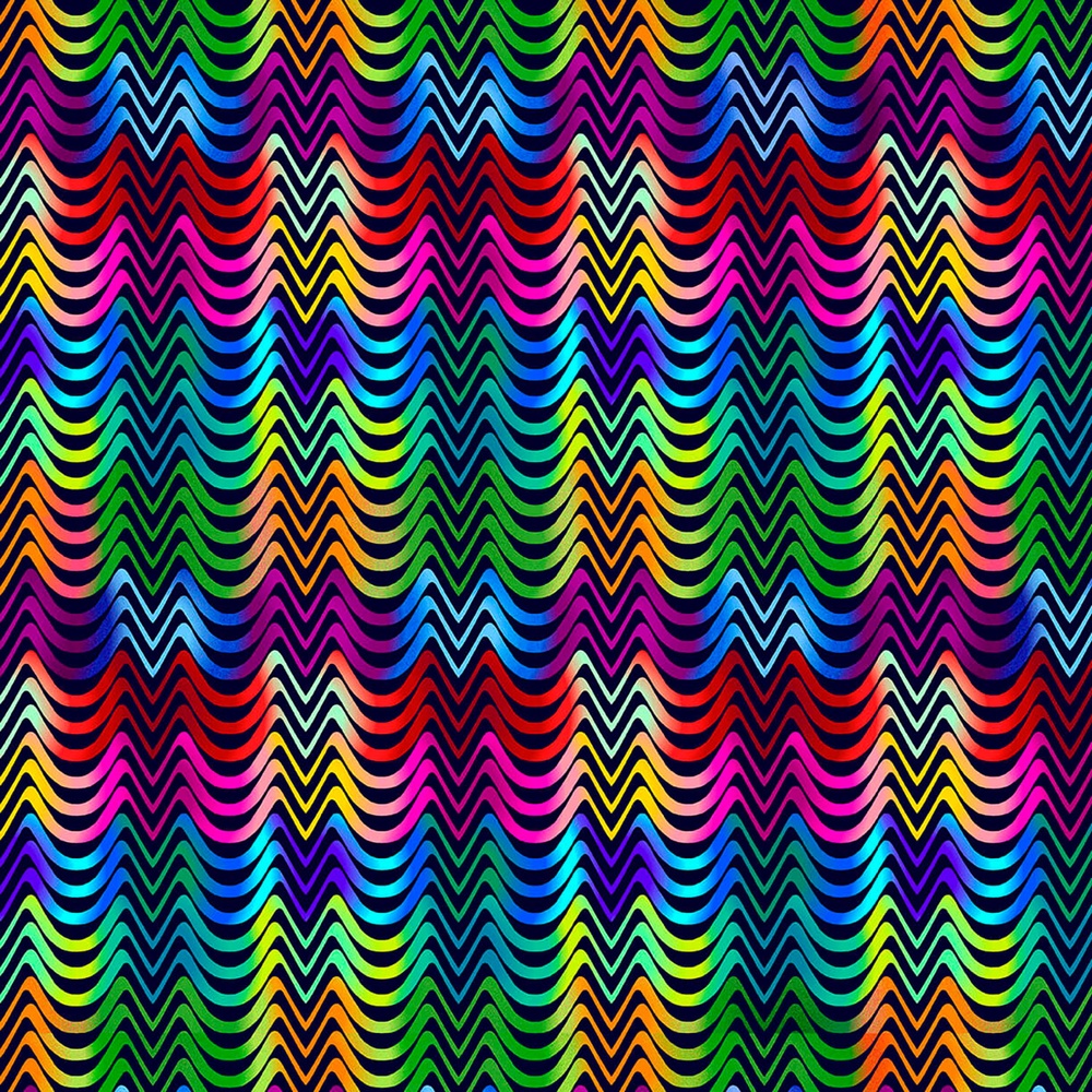 Fractal Flowers - Wave Geo Digital - Indigo Multi