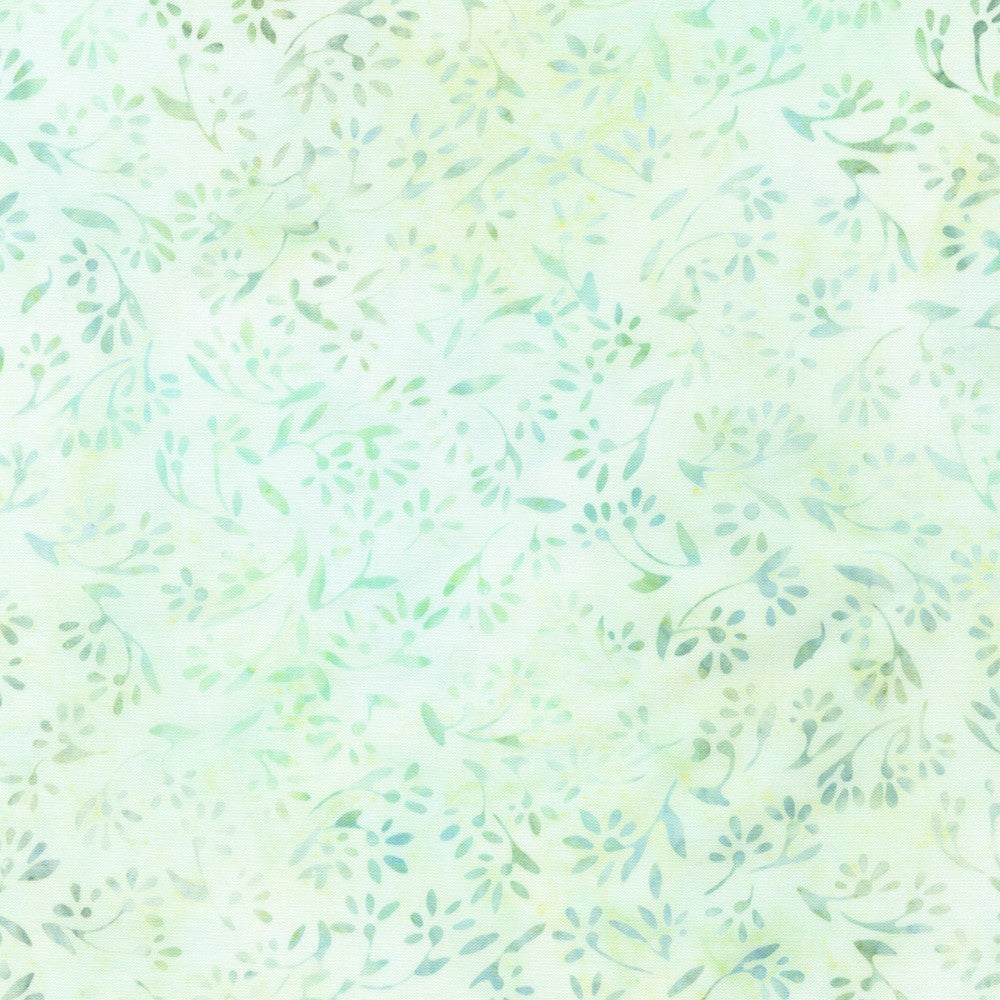 Artisan Batiks Pastel Petals - Floral Sprigs in Sprig Green