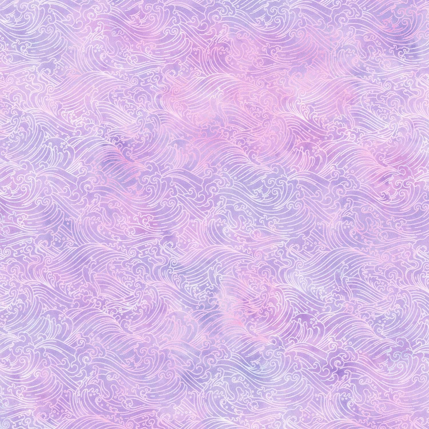Oriental Gardens - Waves Lavender Digitally Printed