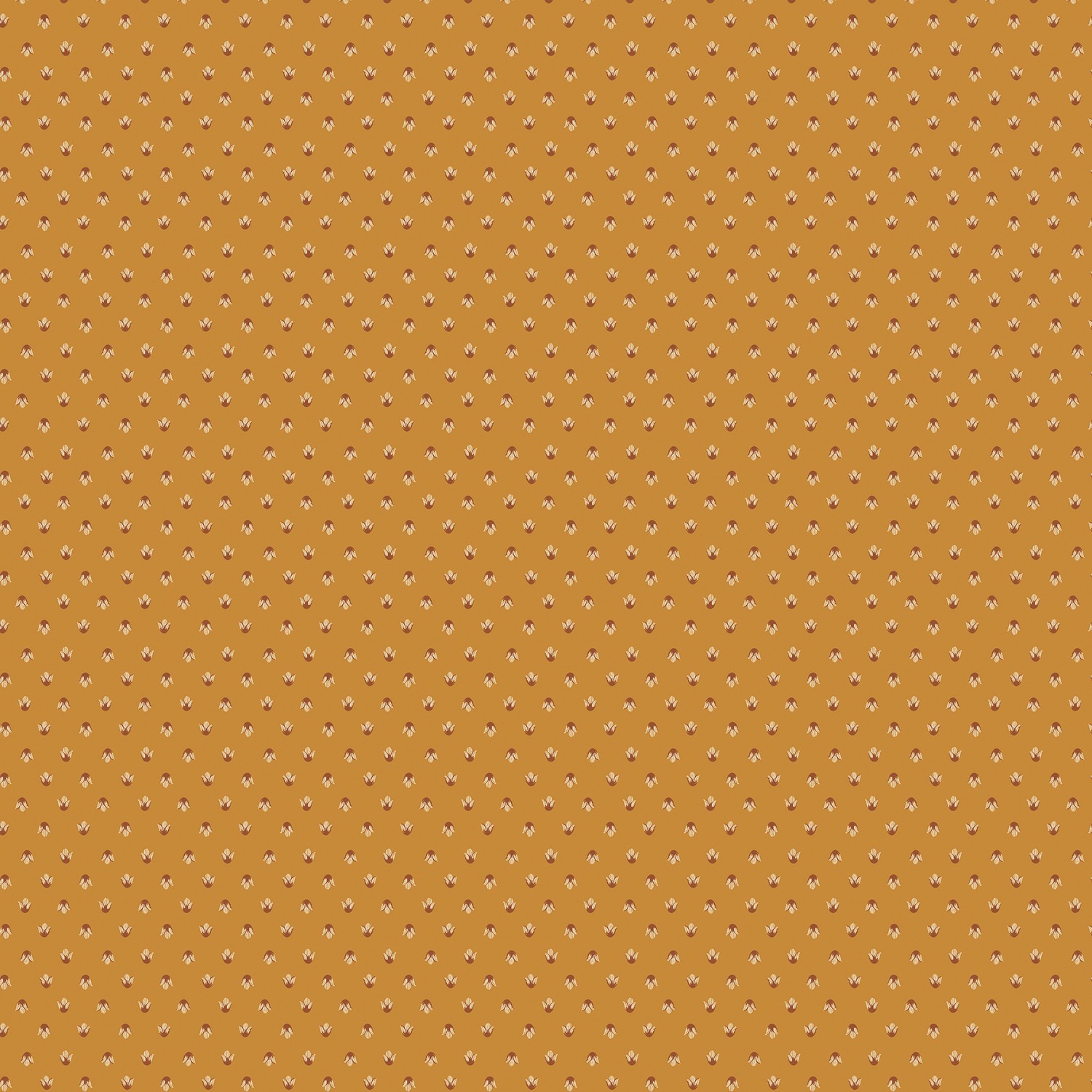 Hatfield Garden Tiny Tulips Ochre Quilting Cotton Fabric Yardage - Ochre
